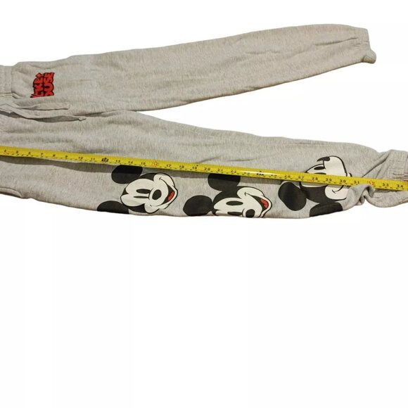 Disney Joggers Juniors Size L Gray Mickey Mouse Print Sweatpants - Picture 2 of 11